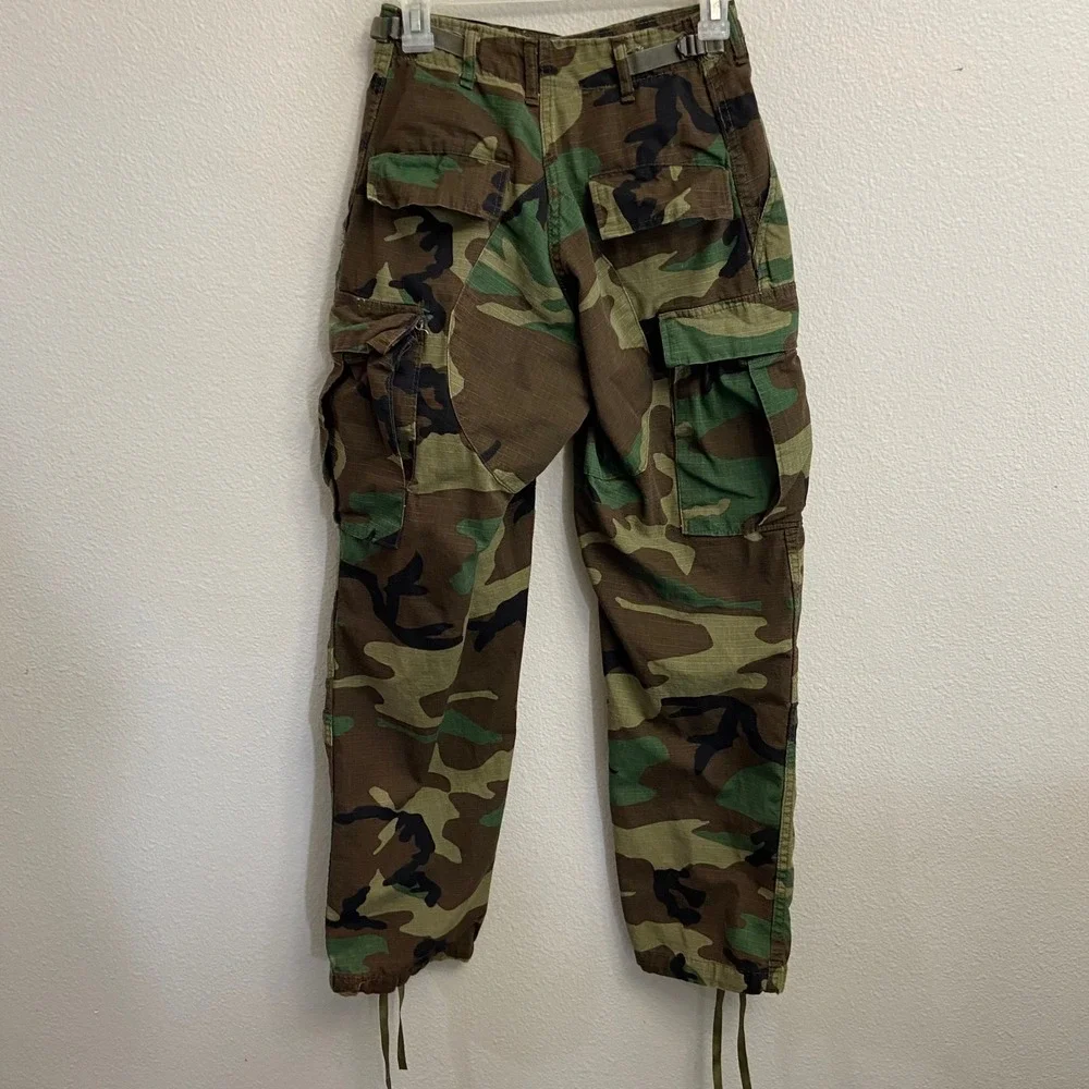 Military Mens XS Regular Green Woodland Camo BDU Cargo Pants Ripstop